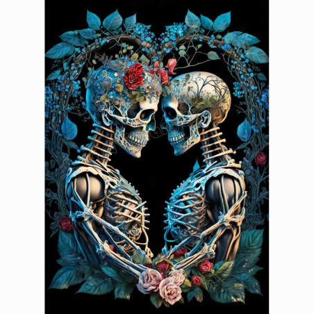 Model 3 Collection de Posters Crânes Floral Cranium - Art Floral et Doré