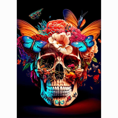 Model 4 Collection de Posters Crânes Floral Cranium - Art Floral et Doré