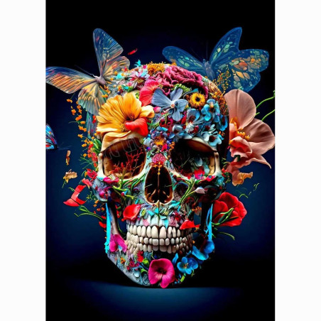 Model 7 Collection de Posters Crânes Floral Cranium - Art Floral et Doré