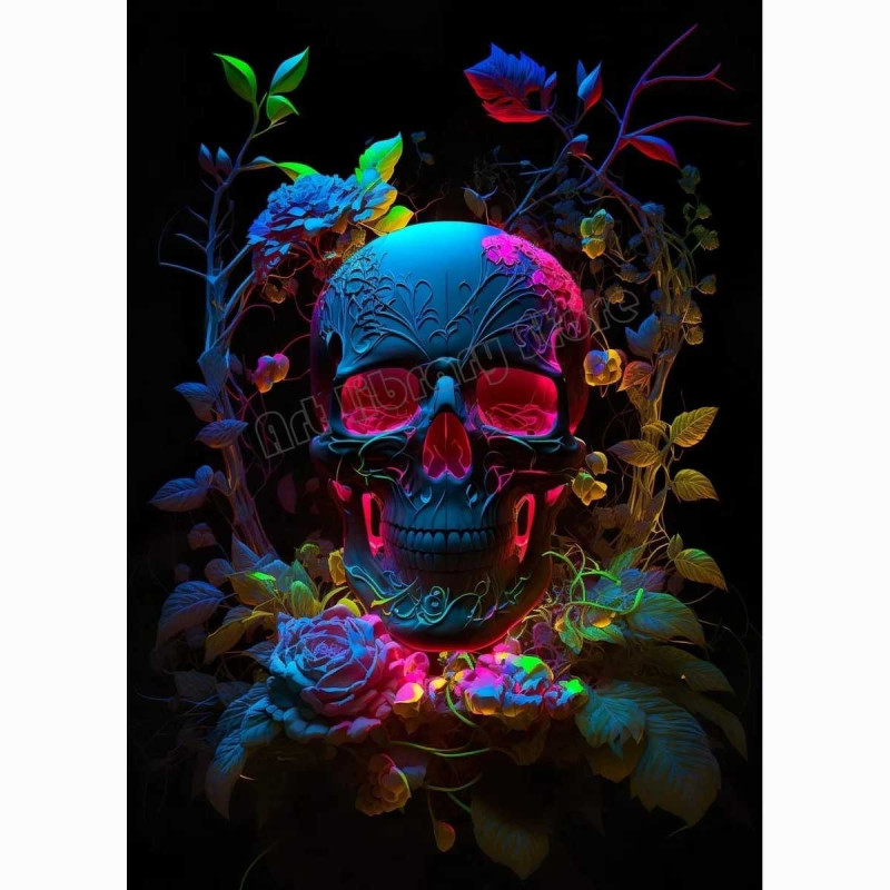 Model 14 Collection de Posters Crânes Floral Cranium - Art Floral et Doré