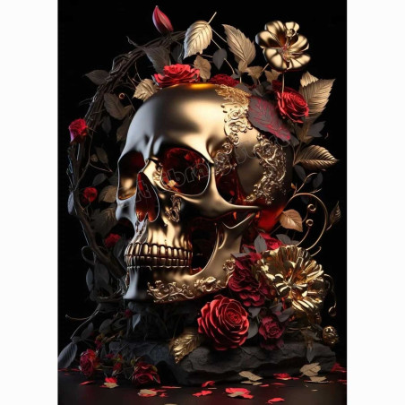 Model 15 Collection de Posters Crânes Floral Cranium - Art Floral et Doré