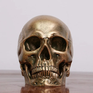 Vue face du Crâne Décoratif Tête de Mort Crâne Bronze Antique