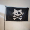 Drapeau Pirate Chat Tête de Mort Cat Skull