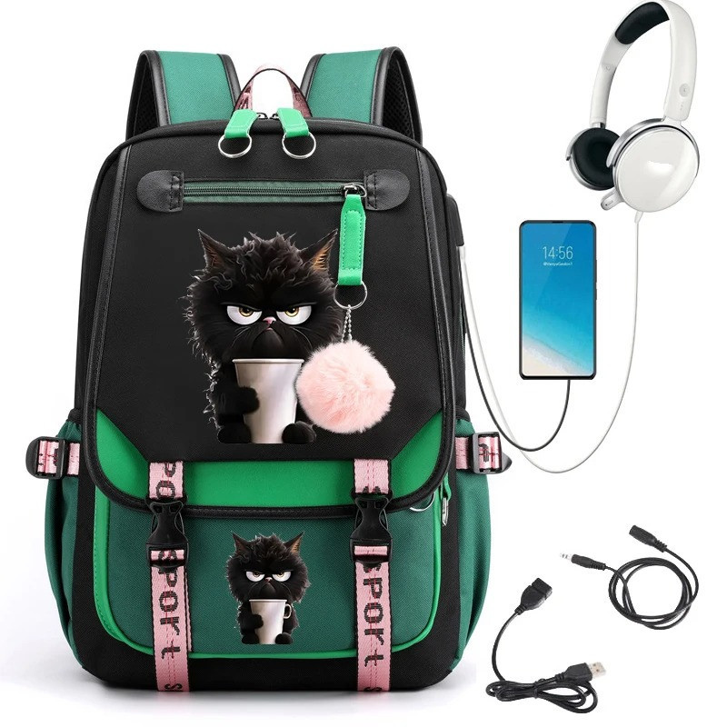 Model 2 Sac à dos Gothic Chic Rigolo Chat Grognon