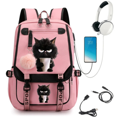 Model 4 Sac à dos Gothic Chic Rigolo Chat Grognon