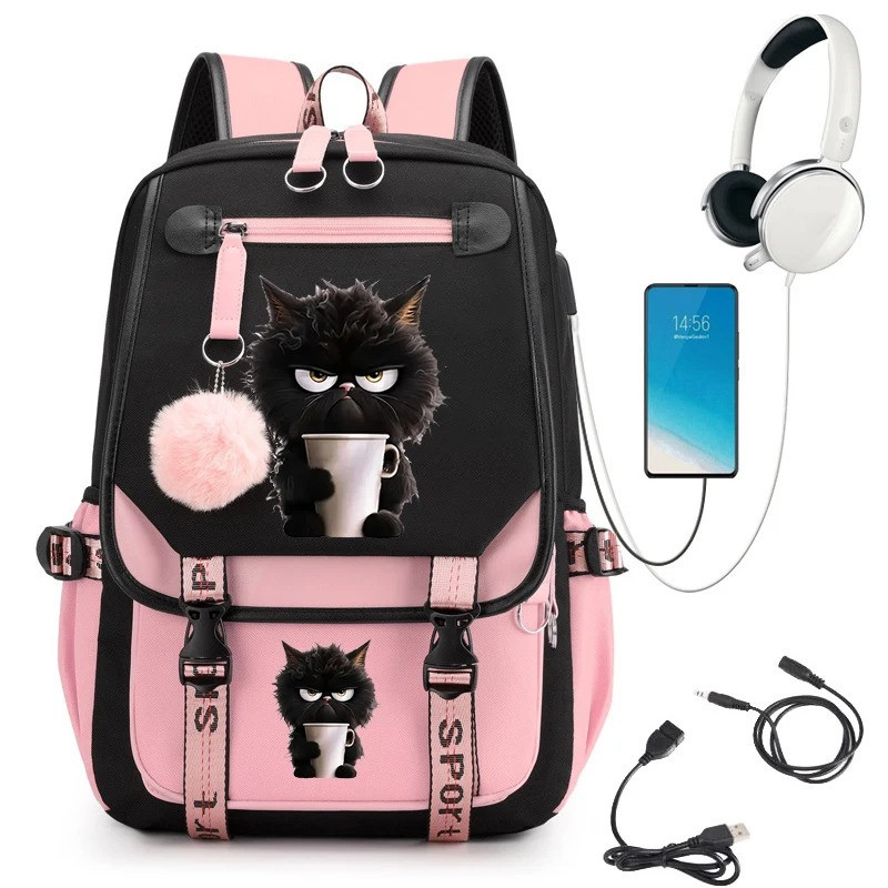 Model 6 Sac à dos Gothic Chic Rigolo Chat Grognon