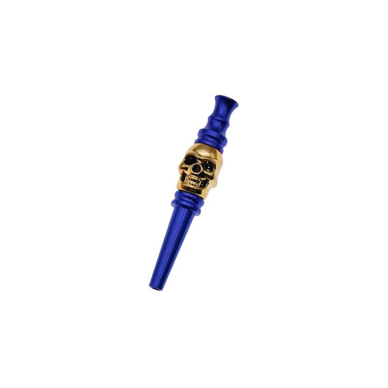 Embouts de Narguilé Tête de Mort couleur bleu