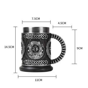 Dimensions Chope Viking Tête de Mort Éternelle