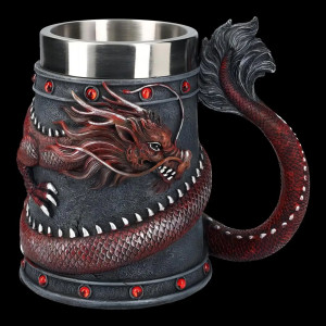 vue détaillée du Mug Viking du Dragon Écarlate