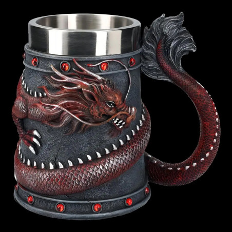 vue détaillée du Mug Viking du Dragon Écarlate