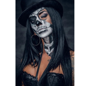 Tableau Tête de Mort Femme Glamour Gothique