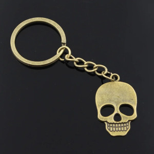 Cuivre Porte-clés Tête de Mort Métal Skull Plat