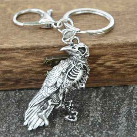 détails du Porte-clés Gothique Squelette de Corbeau