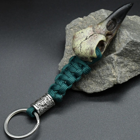 Porte-clés Crâne de Corbeau Viking Couleur Vert