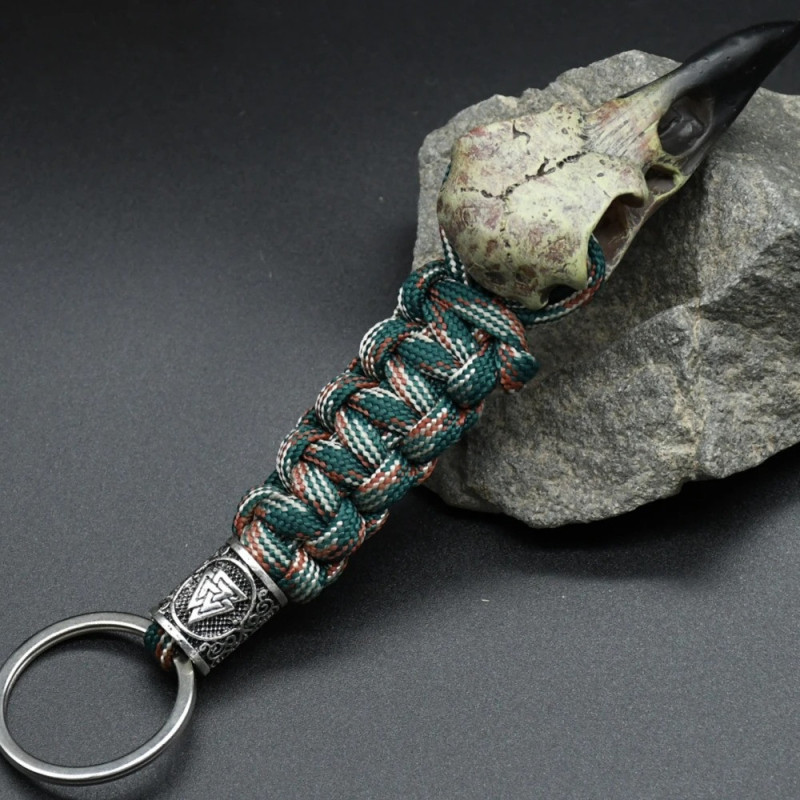 Porte-clés Crâne de Corbeau Viking Couleur Multicolore