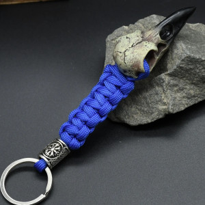 Porte-clés Crâne de Corbeau Viking Couleur Bleu