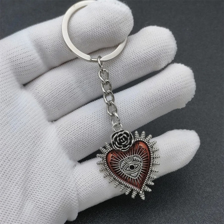 Magnifiques Porte-clés Gothique Coeur Amour en Détresse