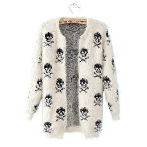 Gilet Tête de Mort Skulls au Charme Sombre couleur blanc