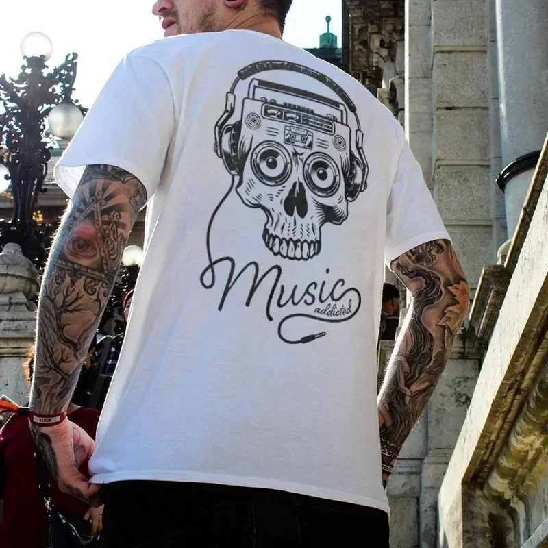 T-Shirt Tête de Mort Rythme Écho Mortel