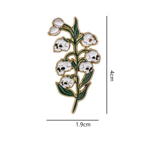 Dimensions du Pins Tête de Mort - Bouquet de Muguet Macabre - Modèle 1