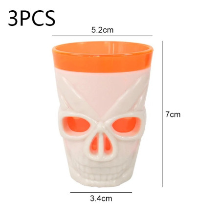 Verre Tête de Mort Lumineux - couleur orange