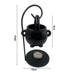 Dimensiosn du Pot en fomre chaudron de sorcière Brûleur d'huiles essentielles
