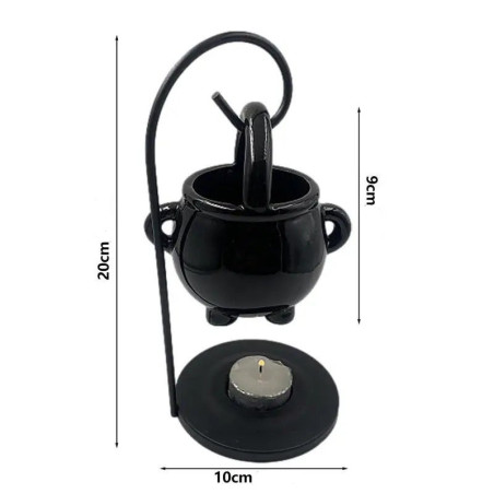 Dimensiosn du Pot en fomre chaudron de sorcière Brûleur d'huiles essentielles