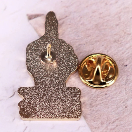 Vue Arrière Pins Tête de Mort "FUCK le Cancer ou le Défi au Cancer !"