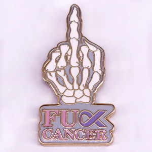 Avant Pins Tête de Mort "FUCK le Cancer ou le Défi au Cancer !"