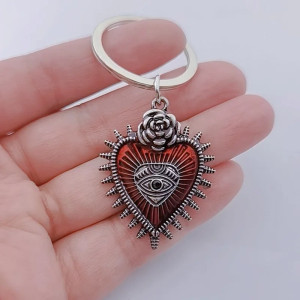 Porte-clés Gothique Coeur scintillant - modèle 1