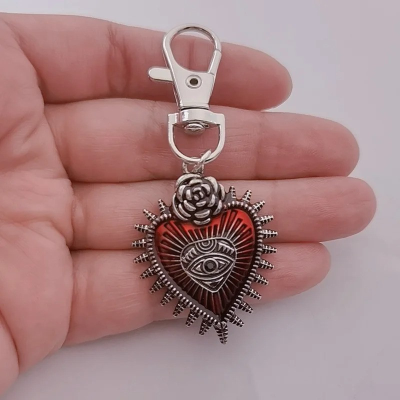 Porte-clés Gothique Coeur scintillant - modèle 2
