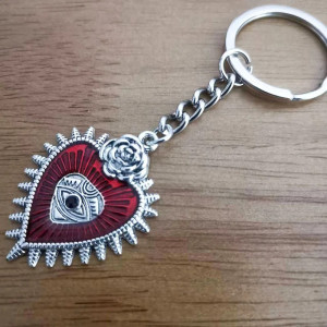 Porte-clés Gothique Coeur scintillant - modèle 3