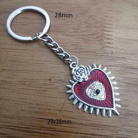 Dimensions du Porte-clés Gothique Coeur scintillant - modèle 3