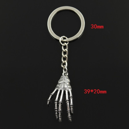 Porte-clés breloque main de squelette dimensions
