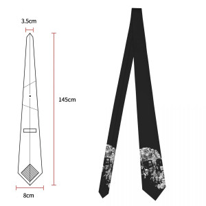 Dimensions de la Cravate Tête de Mort 'Assemblée Sombre' de l'Horreur