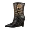 Bottines Tête de Mort Pirates et Strass Couleur Noir