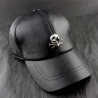 Casquette Tête de Mort avec Skull ern Cuir Véritable