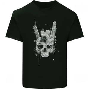 T-shirt Tête de Mort 'Metal Horns Ritual' - Style Rock Ultime