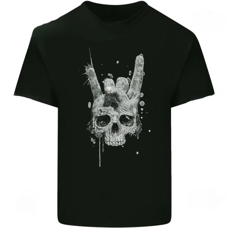 T-shirt Tête de Mort 'Metal Horns Ritual' - Style Rock Ultime