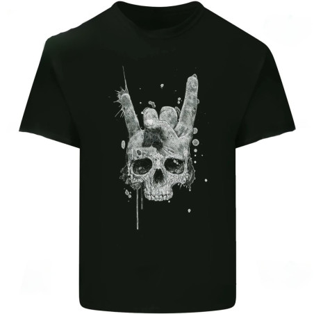 T-shirt Tête de Mort 'Metal Horns Ritual' - Style Rock Ultime