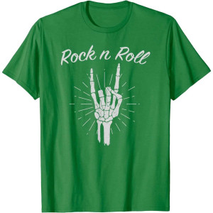 T-shirt Tête de Mort Rock Metal Horns Éternel Couleur Vert