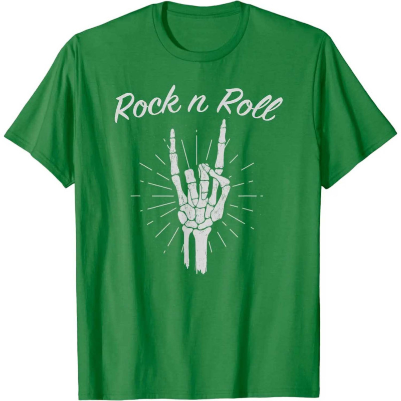 T-shirt Tête de Mort Rock Metal Horns Éternel Couleur Vert