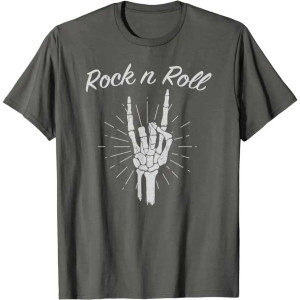 T-shirt Tête de Mort Rock Metal Horns Éternel Couleur Gris