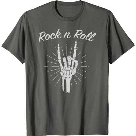T-shirt Tête de Mort Rock Metal Horns Éternel Couleur Gris