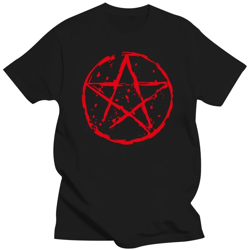 T-shirt Gothique Pentagramme Sanglant Couleur Noir