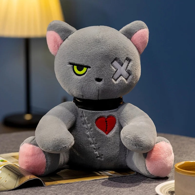 Peluche Gothique Dark Ourson - couleur - gris