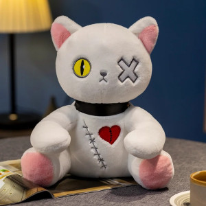 Peluche Gothique Dark Ourson - couleur - blanc
