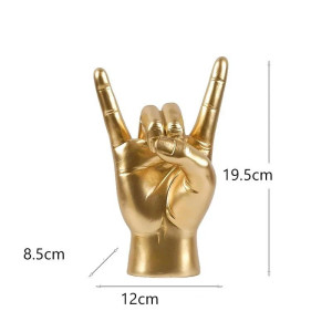 Statuette Heavy Metal Horns Couleur Funky Doré main gauche