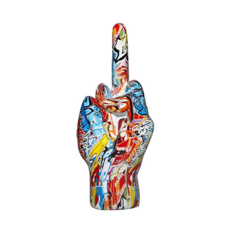 Vue face de la Statuette Décorative 'Fuck You' Style Graffiti