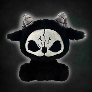 Vue complète de la Peluche Gothique Tête de Mort Démon Cornu Mystique